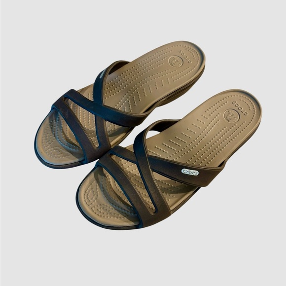 Crocs Women's Patricia Brown & Tan Sandals 10 - Picture 1 of 8